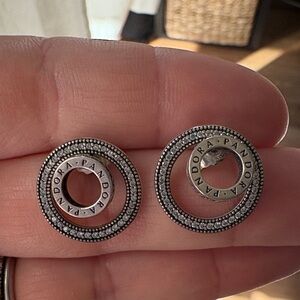 Pandora Circular Silver Earrings